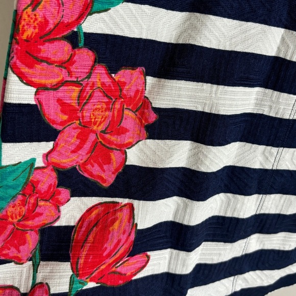 Vineyard Vines Girls Size 12 Magnolia Floral Stripe Sleeveless Shift Dress - Picture 2 of 6